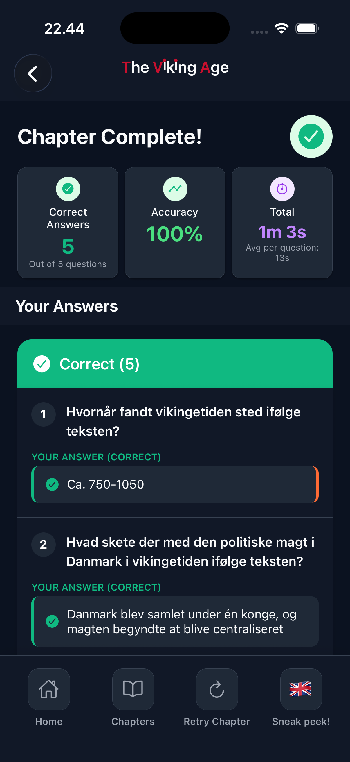 Chapter results