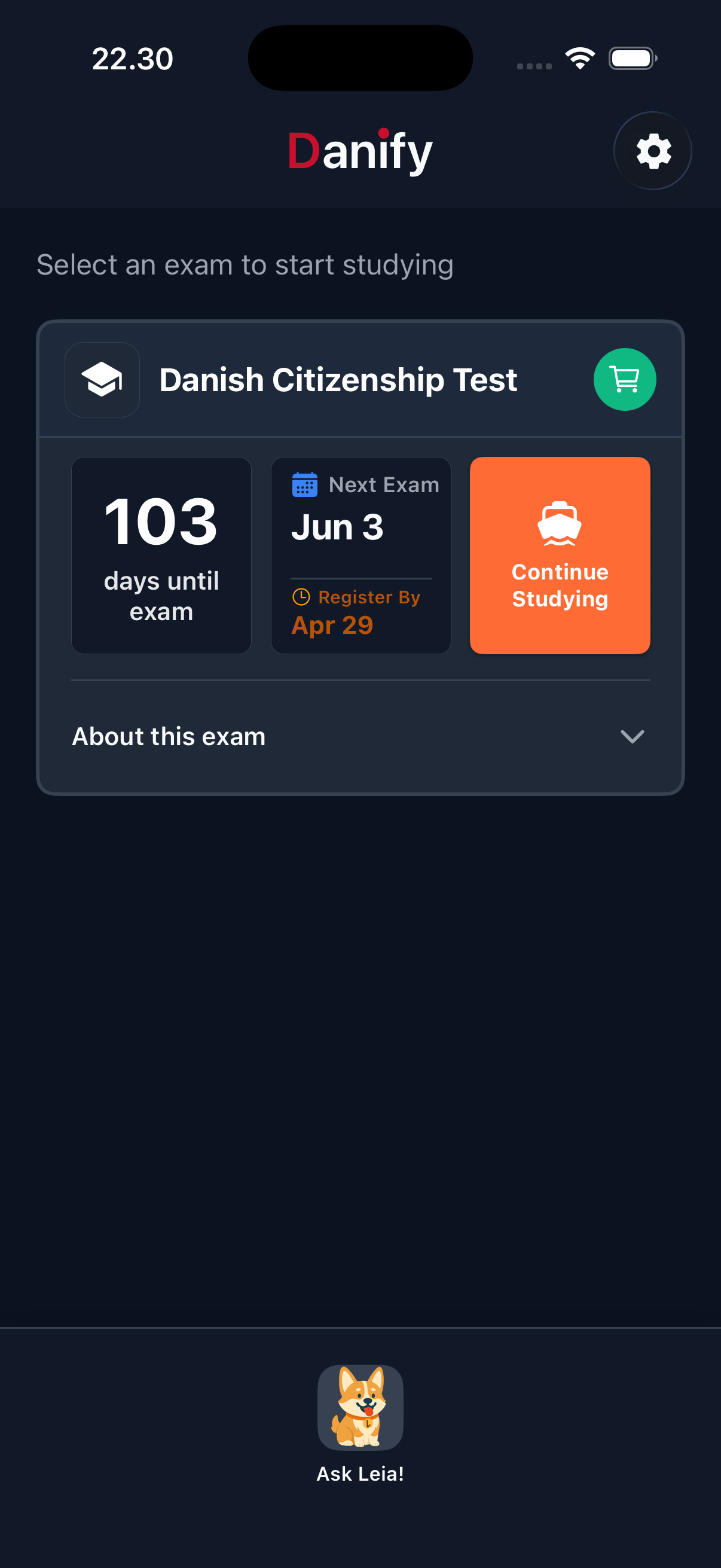Exam catalogue